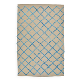 6x9 Beige & Blue Handmade Moroccan Rug, 185x282Cm SK 7339