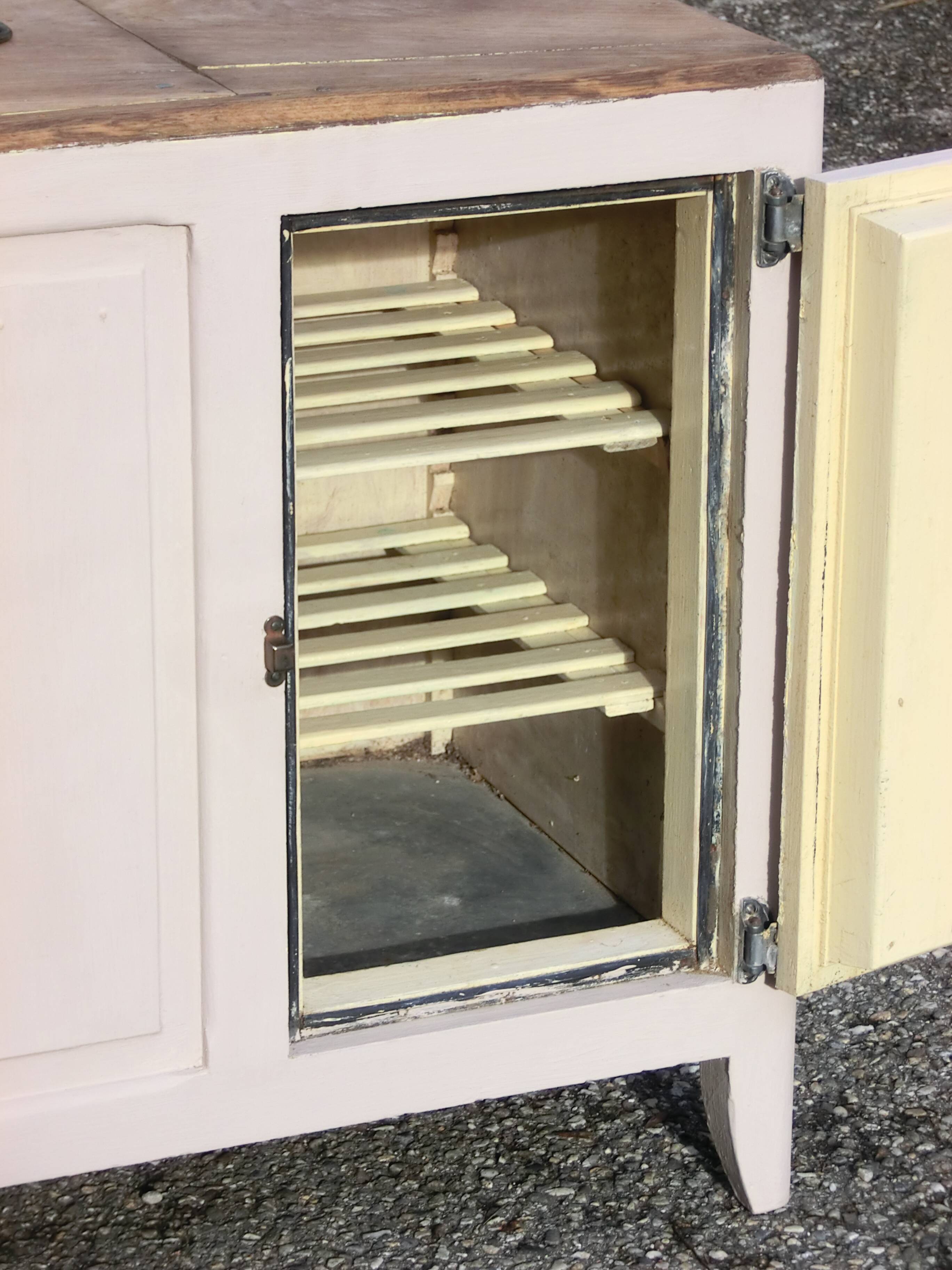 Old bistro icebox in solid oak - Small sideboard