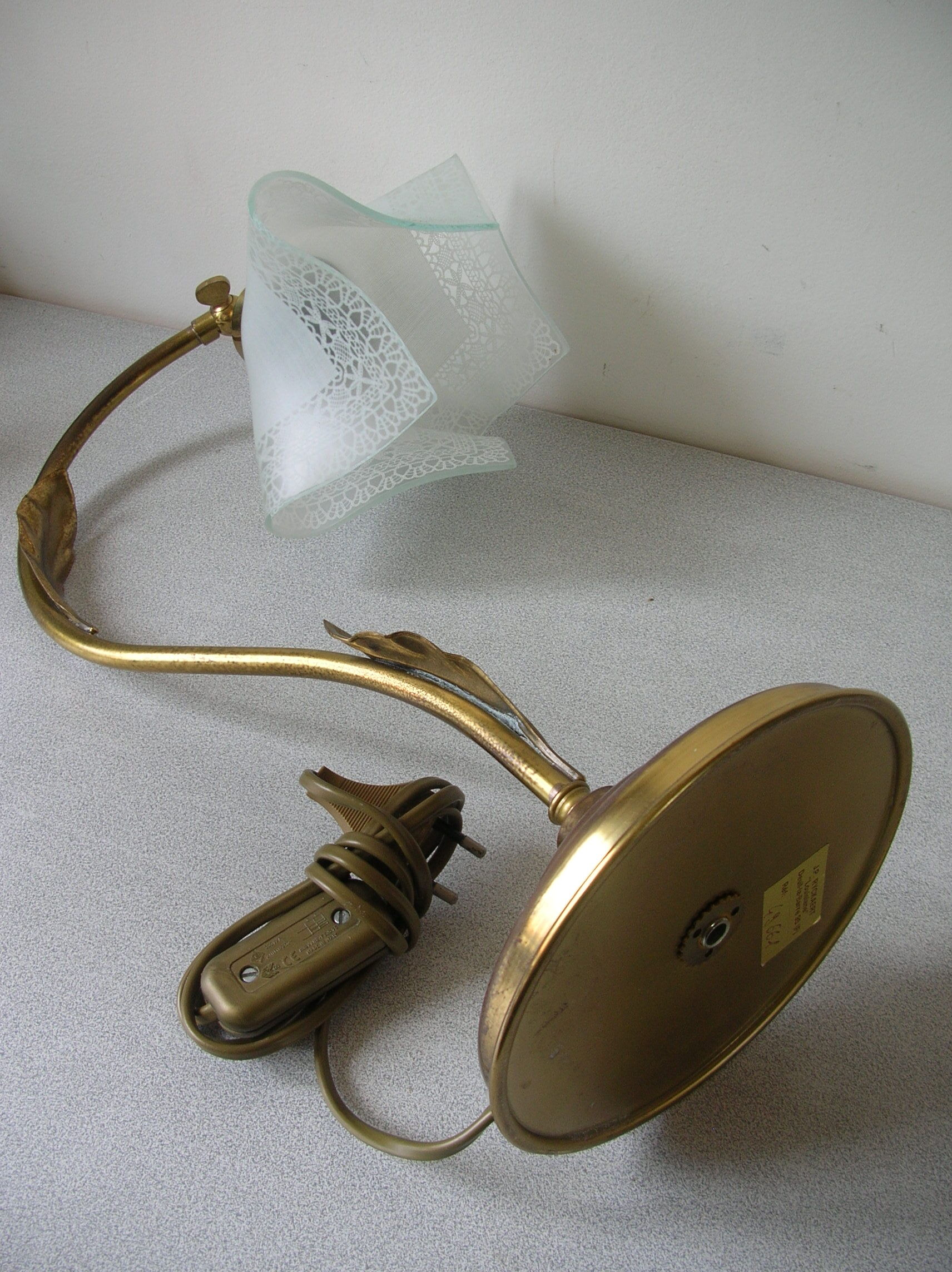 Ancienne lampe chevet JP Ryckaert abat jour