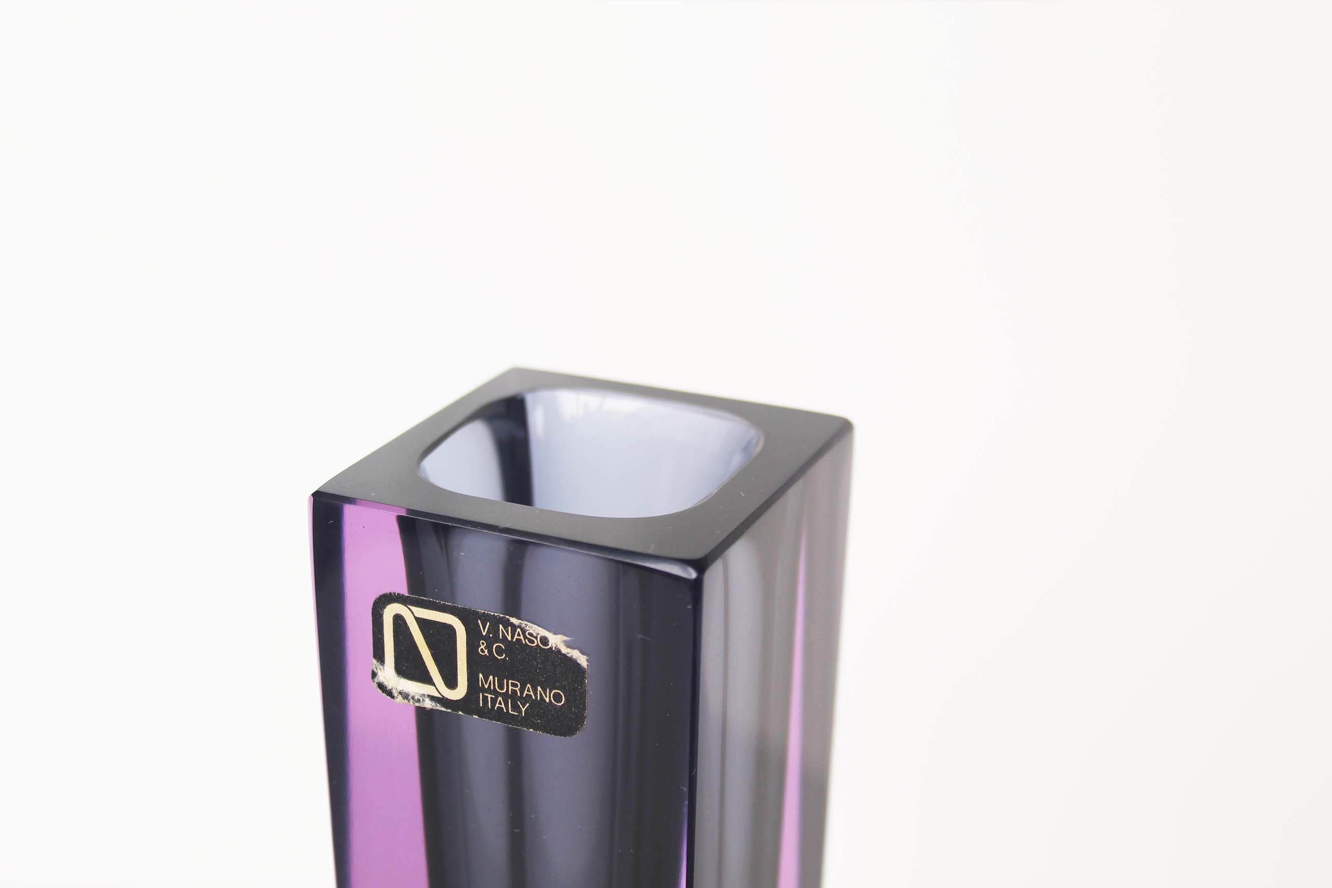 Murano Sommerso Facetted Vase & Bowl set