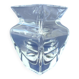 Small vase of square section in colorless crystal