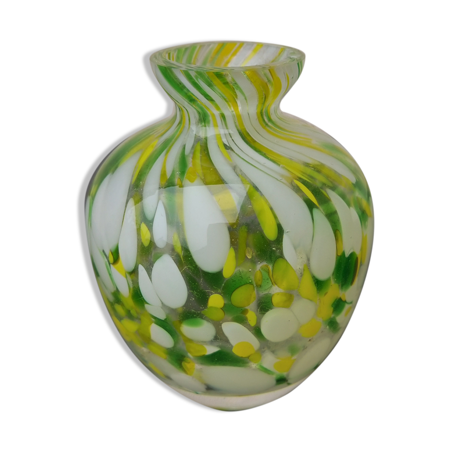 Vase vintage façon Clichy Murano à violettes