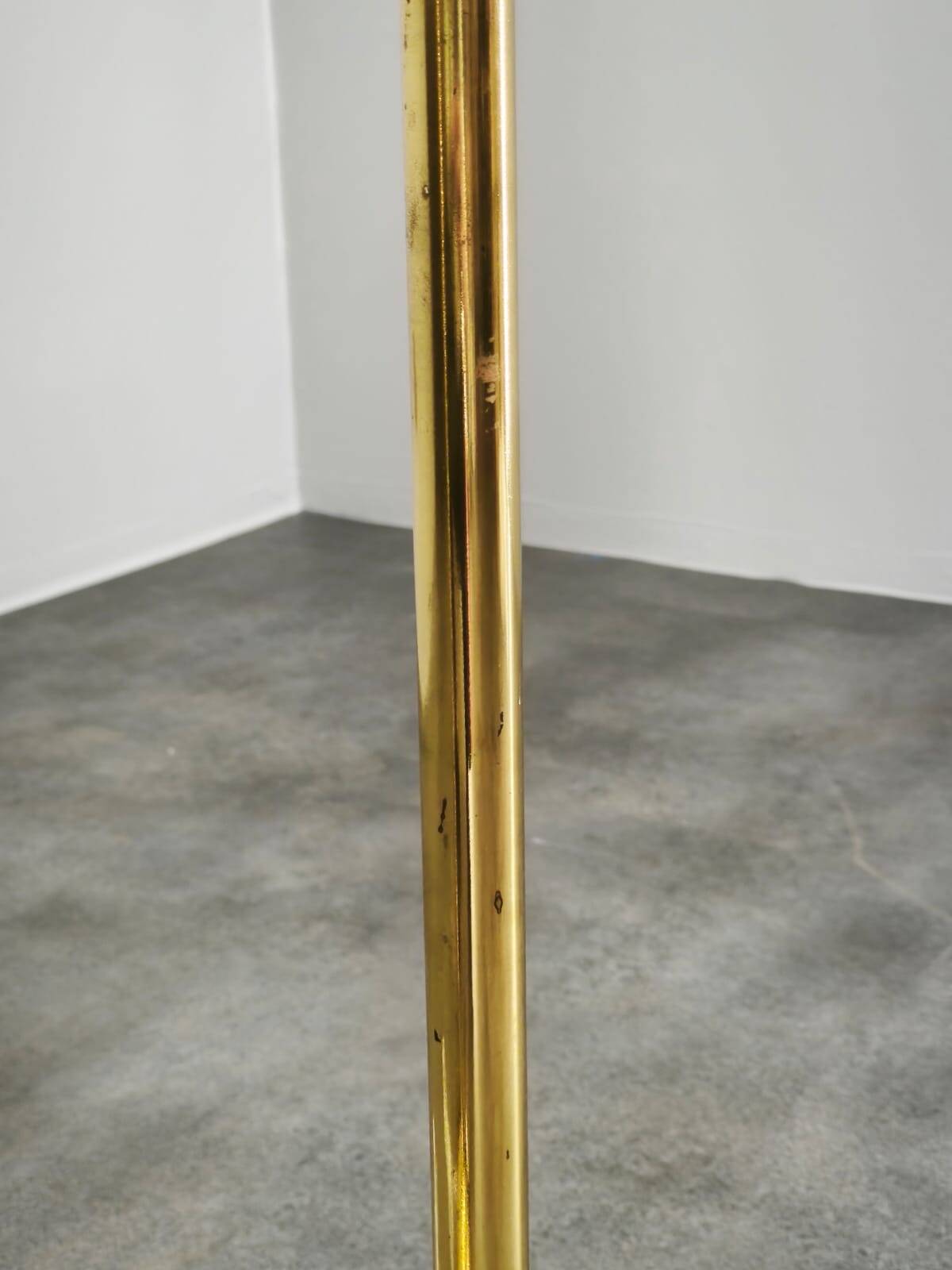 Pair of Space Age Bubble Glass and Brass Floor Lamps, 1970s
