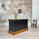 Solid wood box counter.