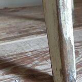 Old workshop stool in patinated solid wood