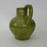 Pitcher pottery in green glazed terracotta, south west of France. XIXth