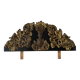 Pediment in blackened wood and 19th century embossed gilded metal foil
