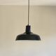 Old pendant lamp black enameled sheet metal industrial garage workshop vintage LAMP-7122