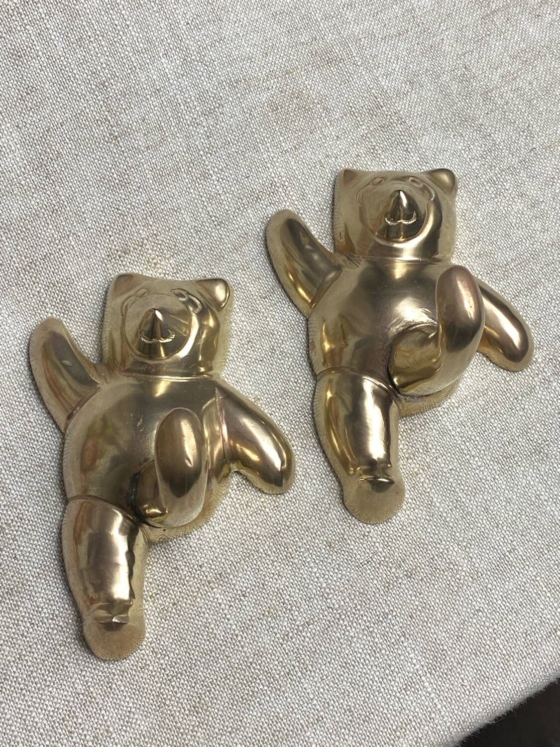 Solid brass panda-shaped wall hooks