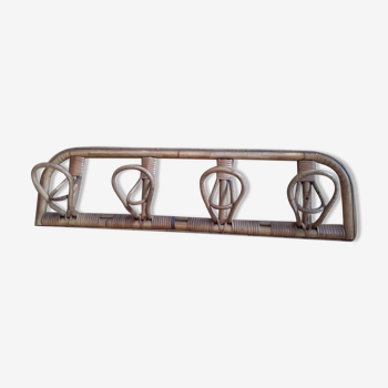 Rattan coat rack 4 hooks