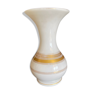 Pansu opaline vase with flared collar and gilding in the middle of the 19th century