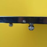Art-deco mirror tray in chrome metal with beveled mirror