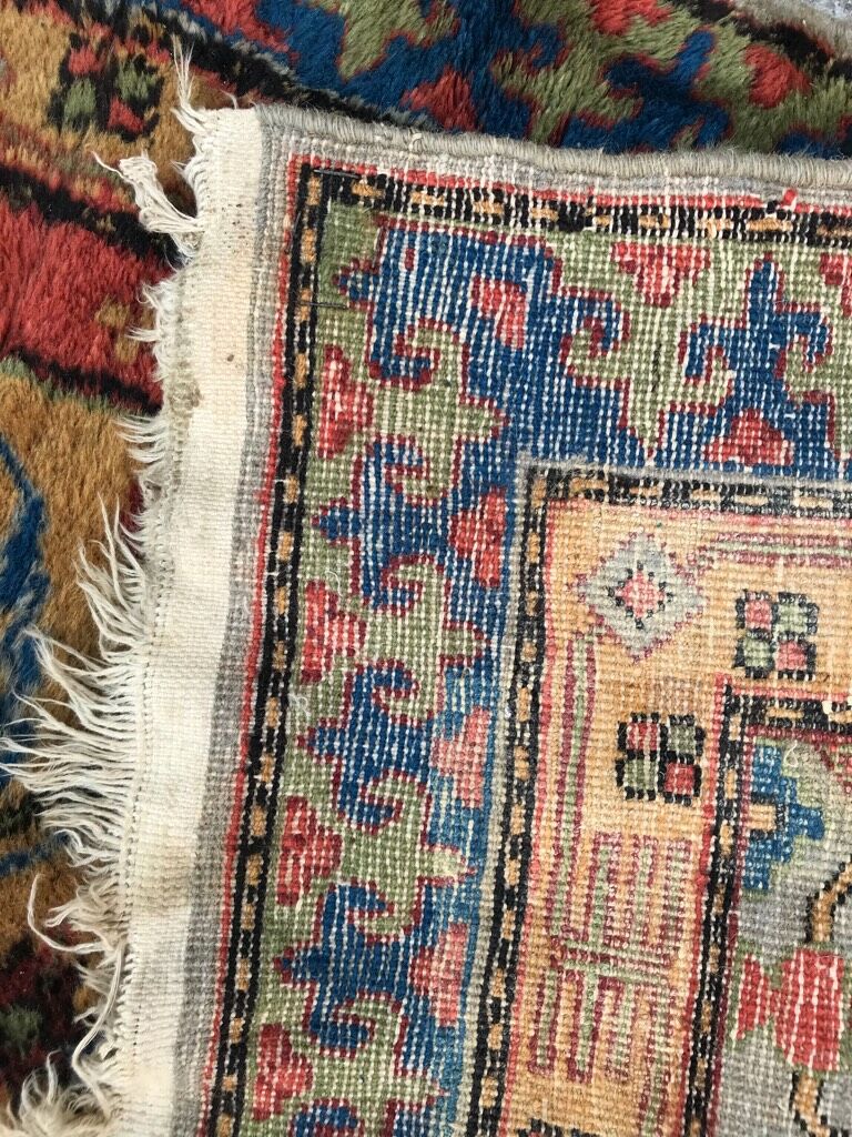 Tapis ancien d’orient sinkiang fait main 68x139 cm