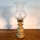 Pegasam SL Spain lamp – alabaster base and vintage engraved glass