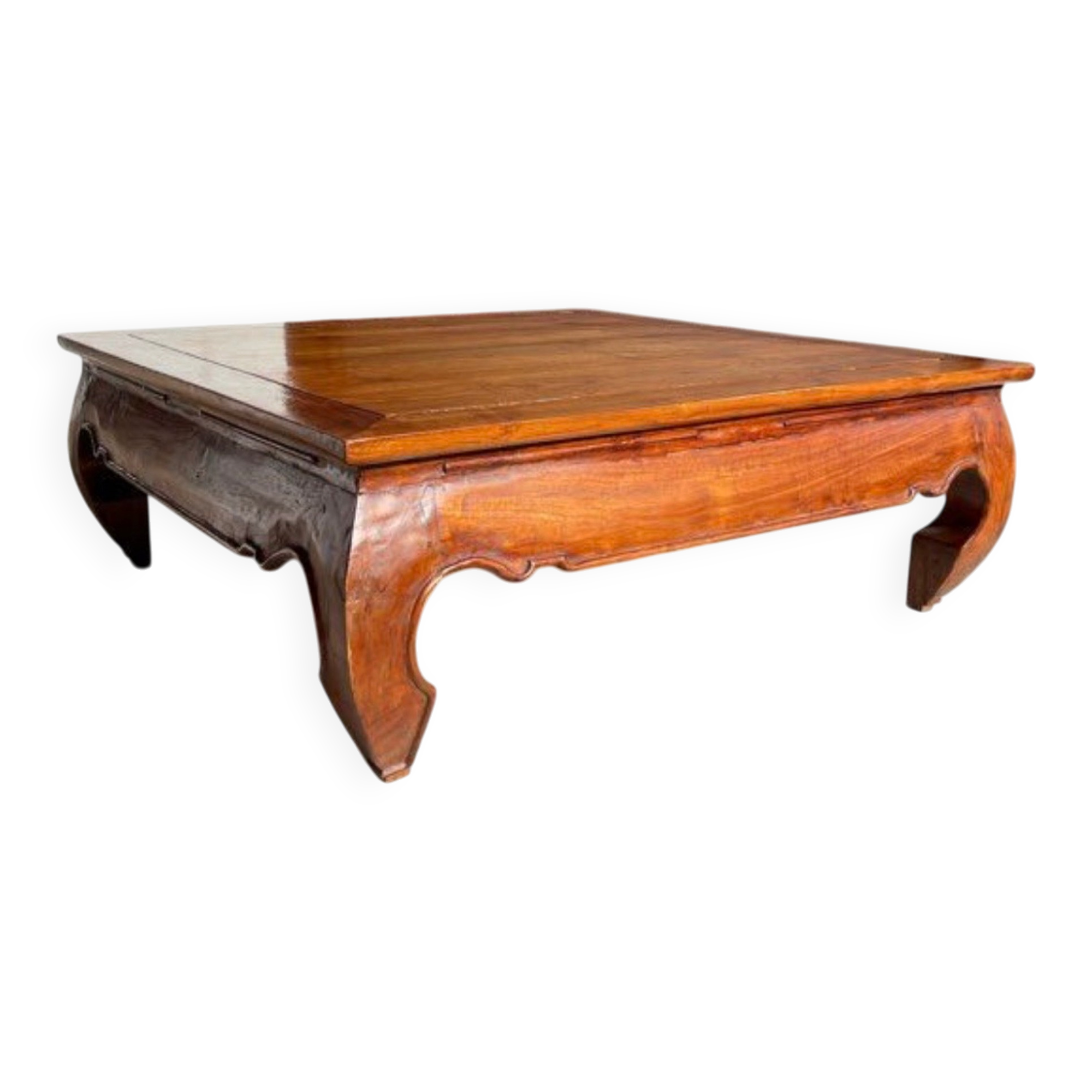 Teak coffee table in opium style.