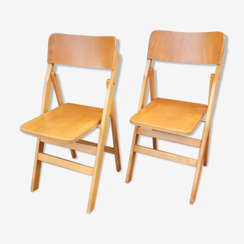 Paire de chaises pliantes années 50