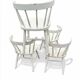 Set of 4 vintage Scandinavian chairs in solid wood.