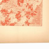 Art Nouveau engraving 1896 - Chrysanthemums and Japanese scene by G. Fraipont