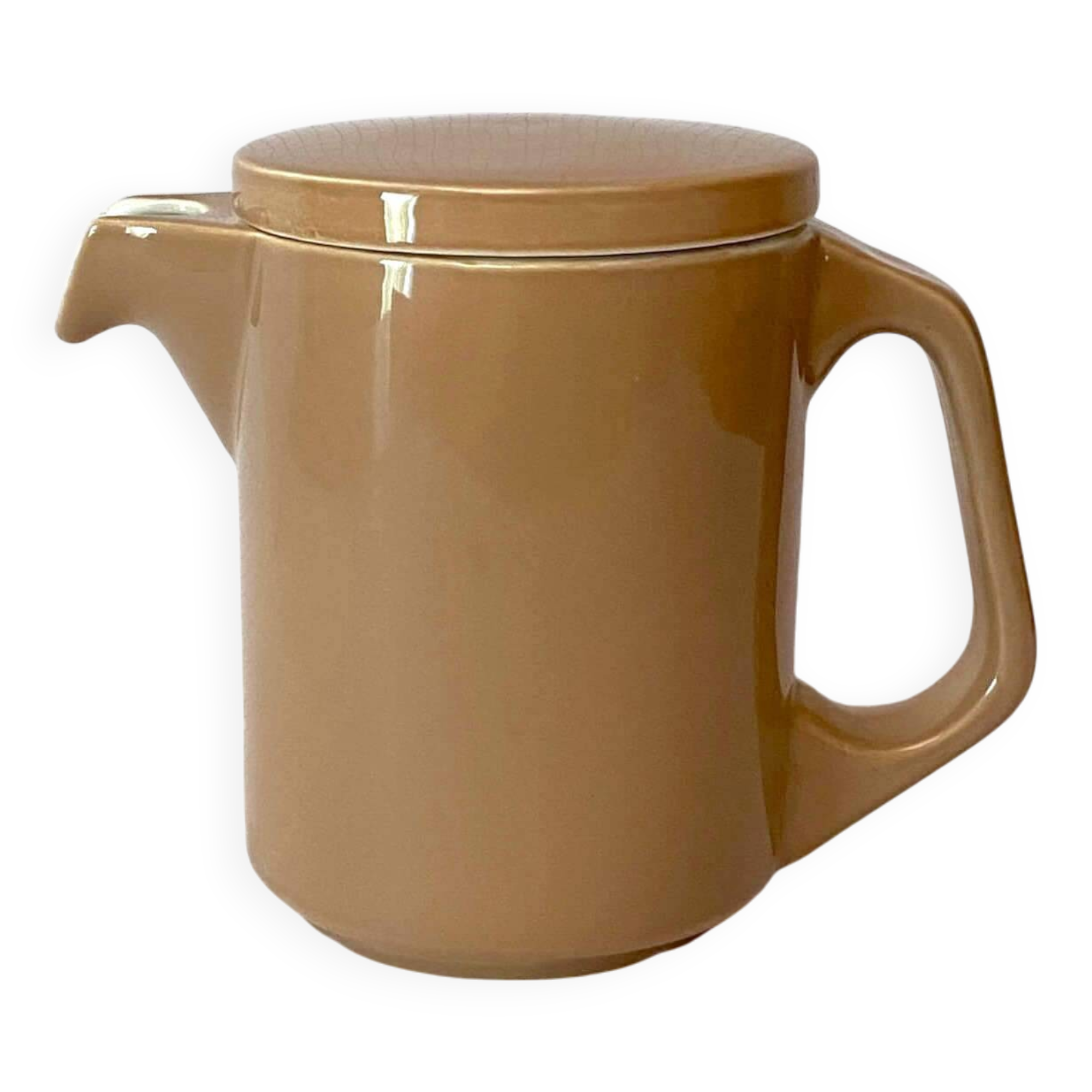 Brown ceramic pitcher