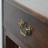 Antique French farmhouse dining table with two drawers and a pull-out board