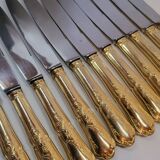 12 Table Knives in Gold Metal