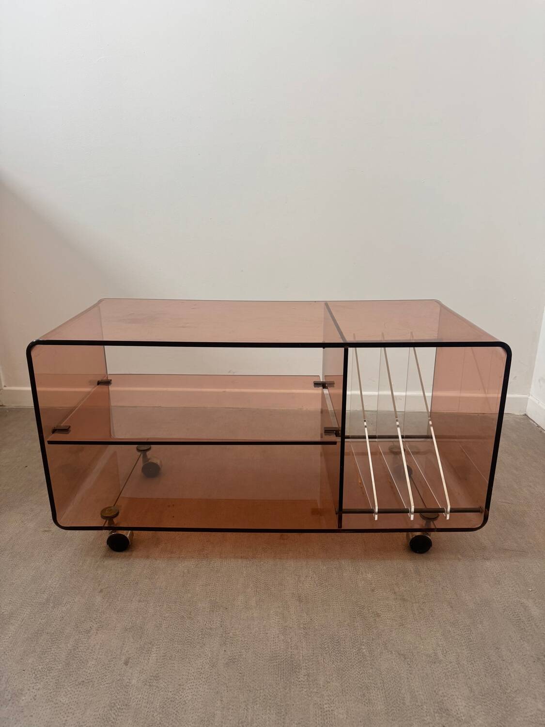 Storage furniture - vinyls in smoked Plexiglas by Michel Dumas