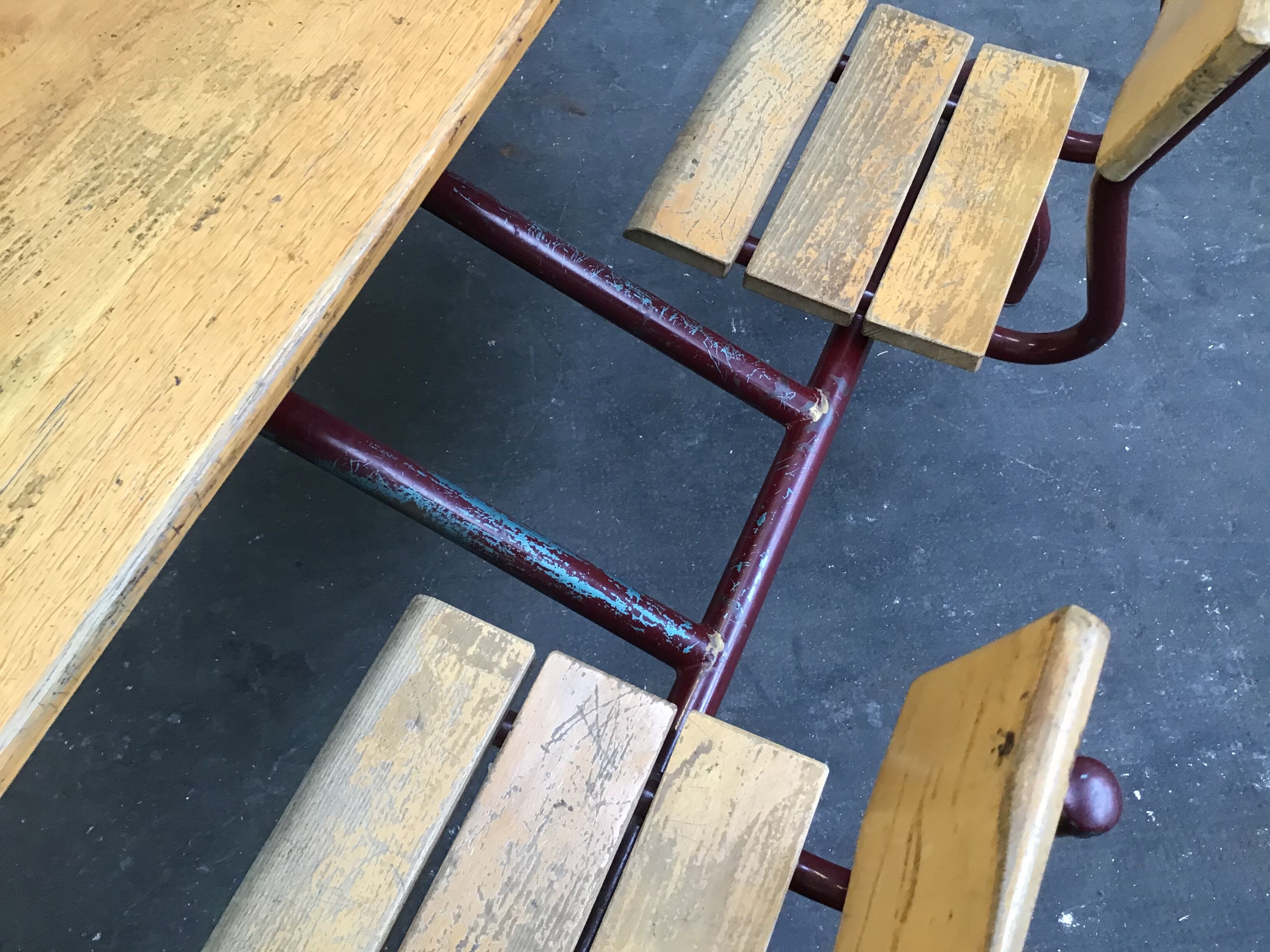 School desk school desk vintage bench