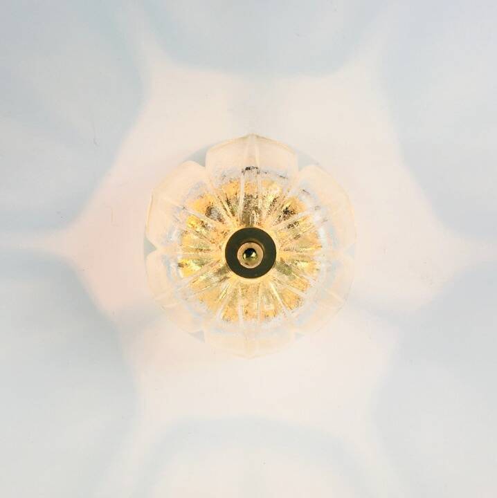 Mid-Century Modern Flower-Shaped Glass Flush Mount/Ceiling Light from Limburg, Germany, 1970s