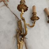 Brass candlestick wall lamps