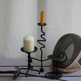 Set of 3 wrought iron candle holders