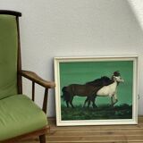 Vintage horses painting