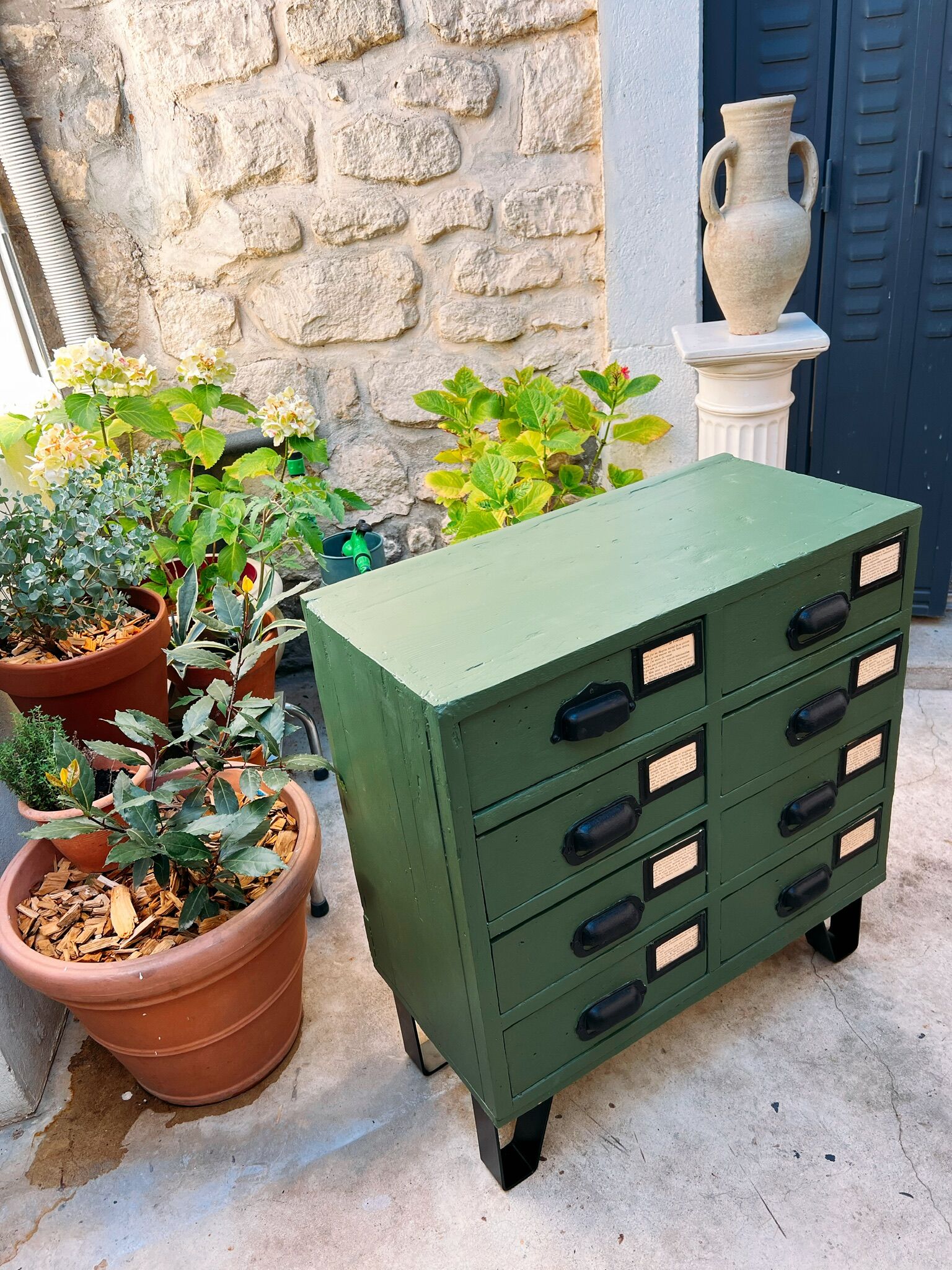 Industrial cabinet with drawers