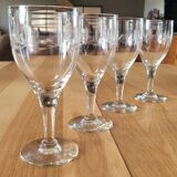 4 antique stemmed glasses