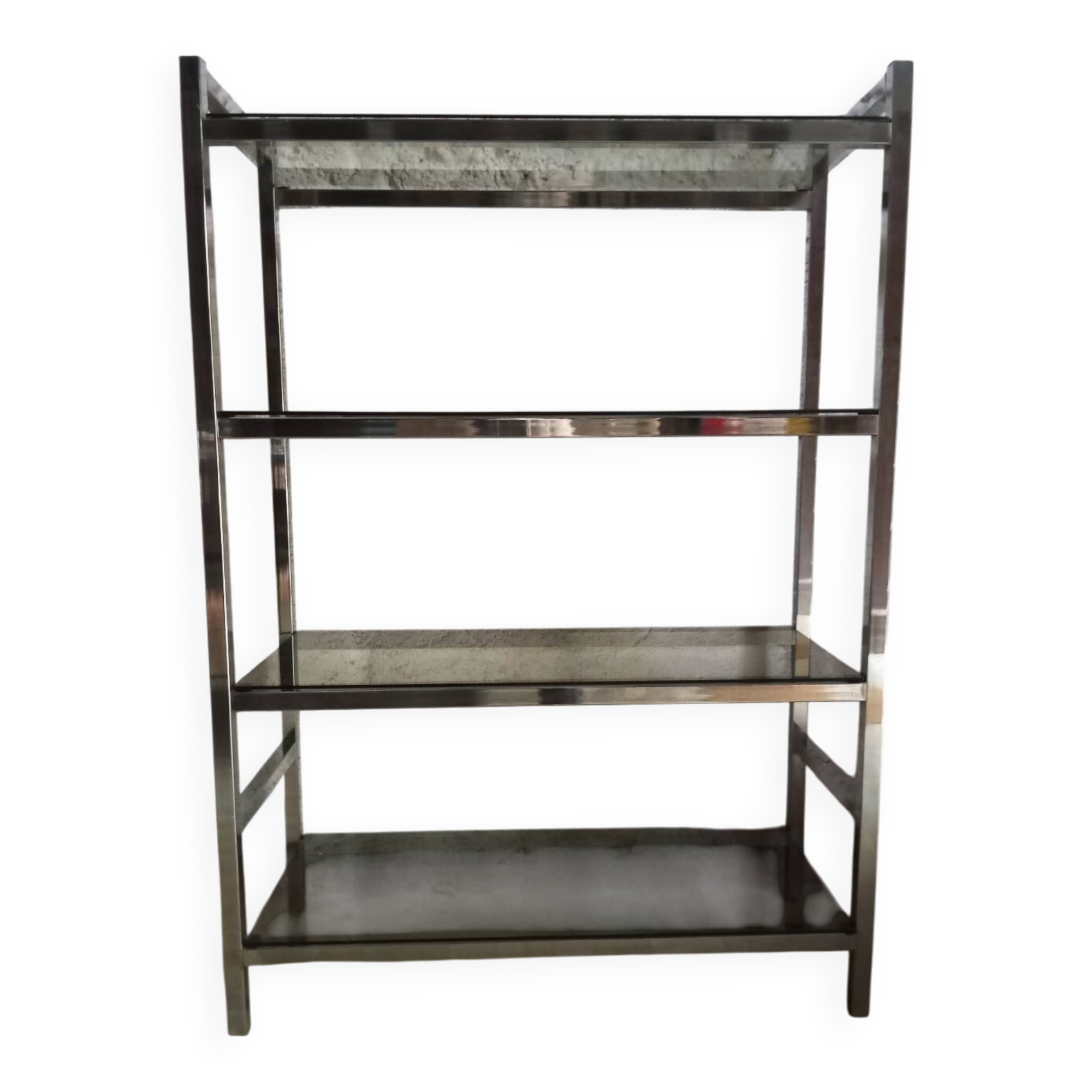 Chrome and smoked glass shelf from the 70s.