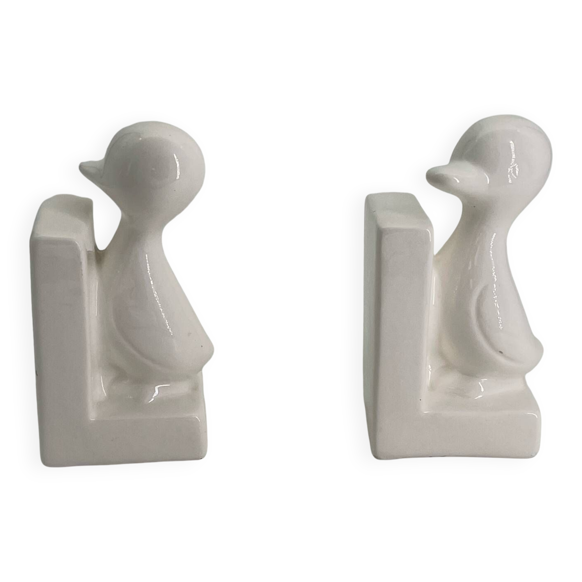 Vintage ceramic duck bookend