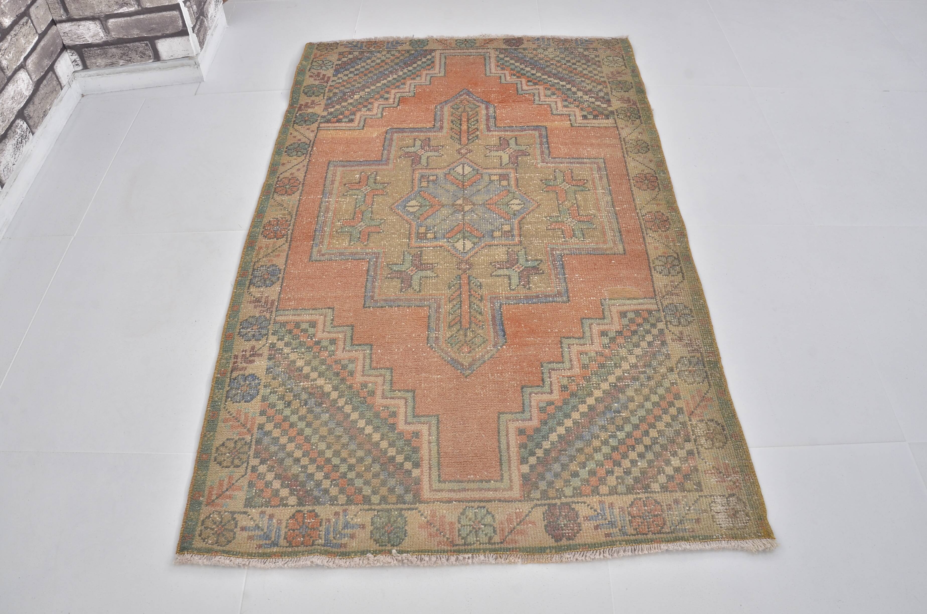Vintage Handmade Floral Rug sku 2405