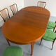 Extendable round teak table French design TV furniture Paris 1960
