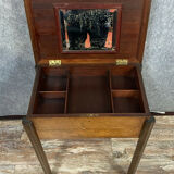 Art Deco period worker in amboine and mahogany magnifying glass
