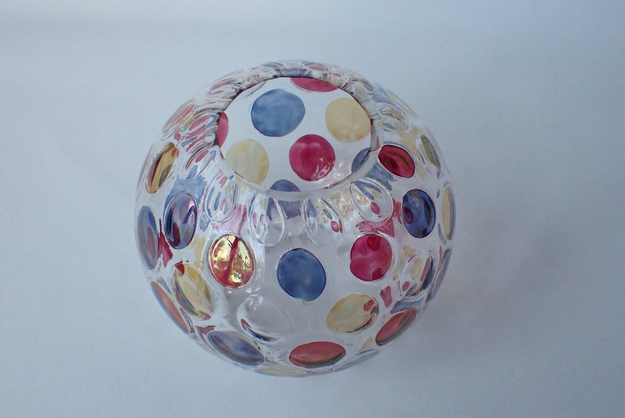 Vintage round vase - Bohemia 1960 - "Nemo" Borske Sklo by Max Kannegiesser