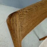 Alfred Christensen Danish oak "Boomerang" chairs set of 6 boucle fabric