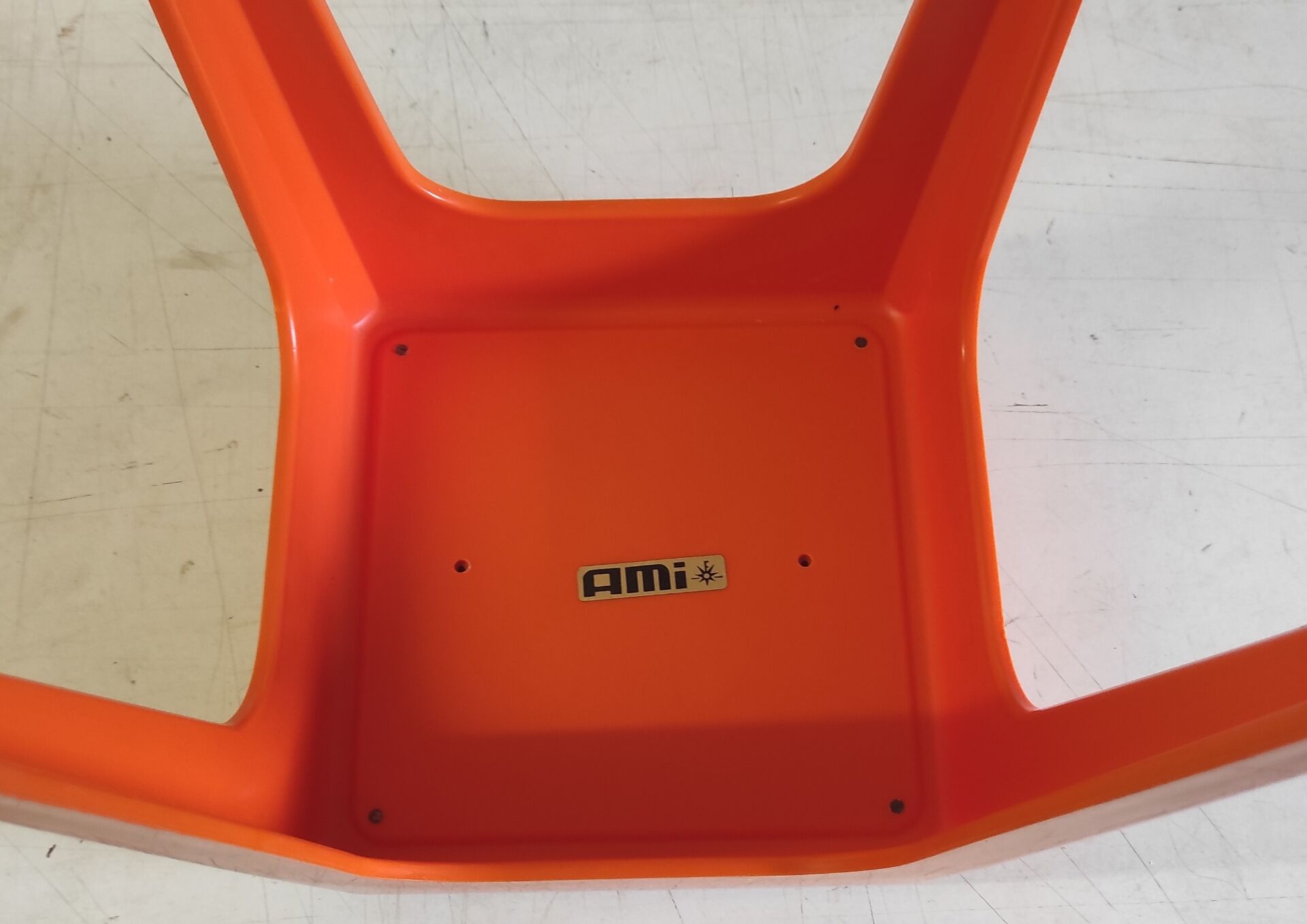 Vintage orange stool by Ami (France) - 1960s/70s