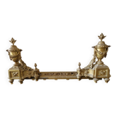 Fireplace front, firebar, fire guard in gilded bronze Louis XVI style.