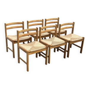 Ensemble de 6 chaises - manger rotin