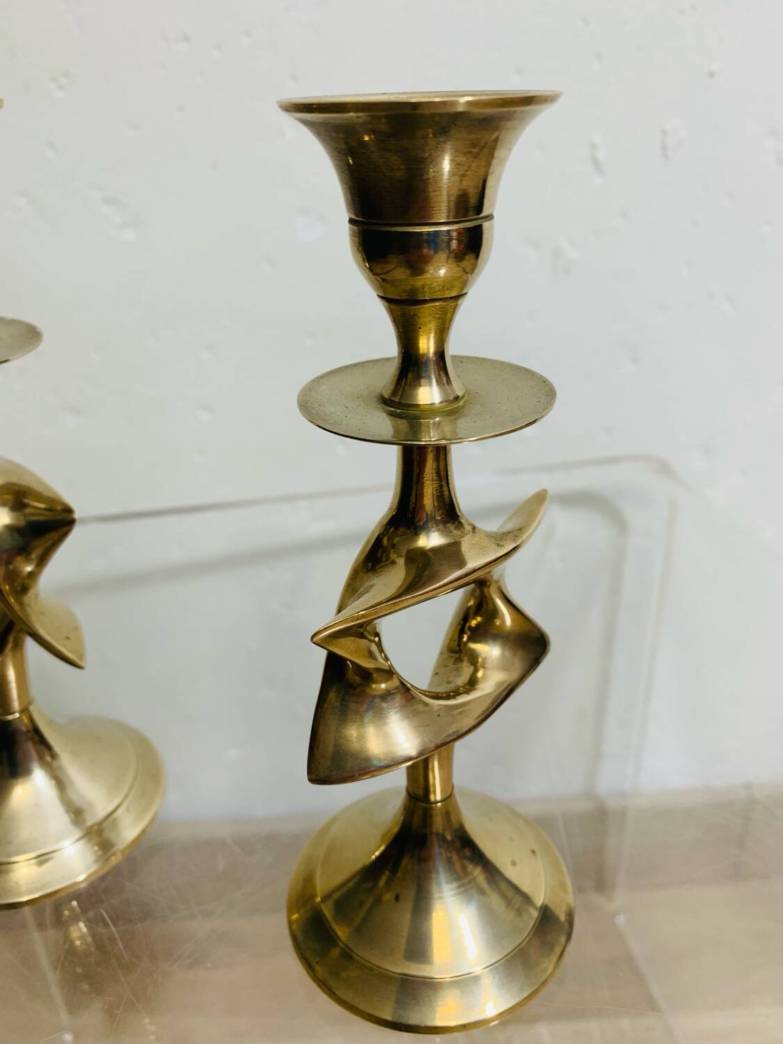 Pair of designer candlesticks