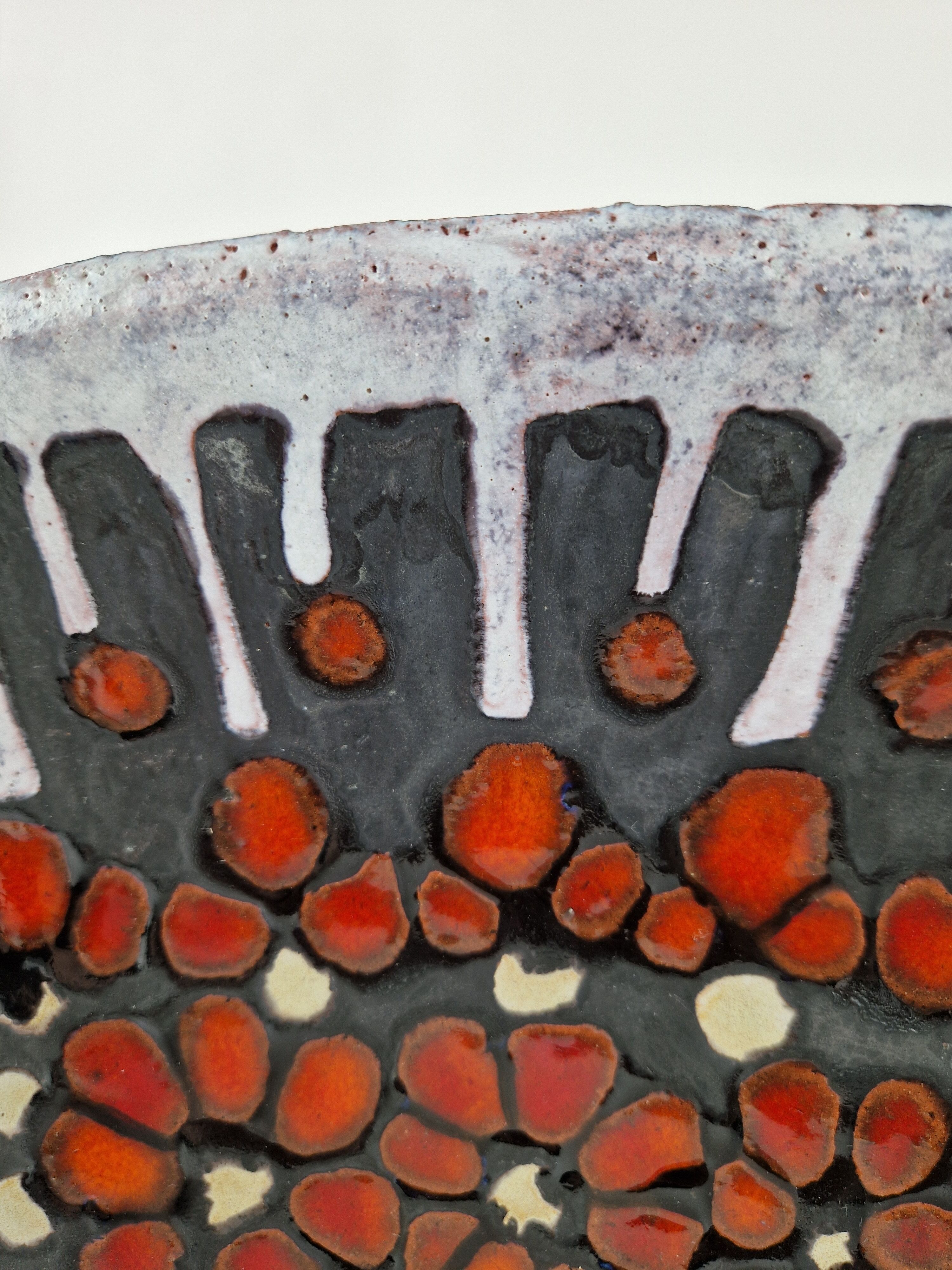 Oblong ceramic cut by perignem circa 1960