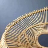 Rattan and metal armchair