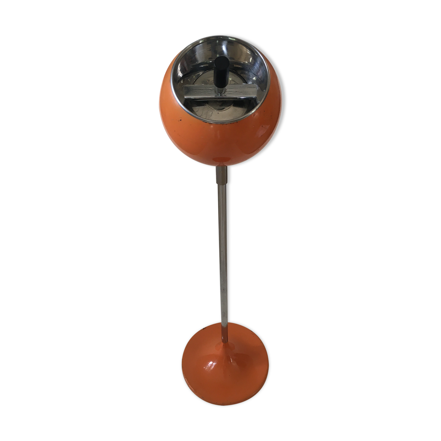 Standing ashtray, orange, 1970s