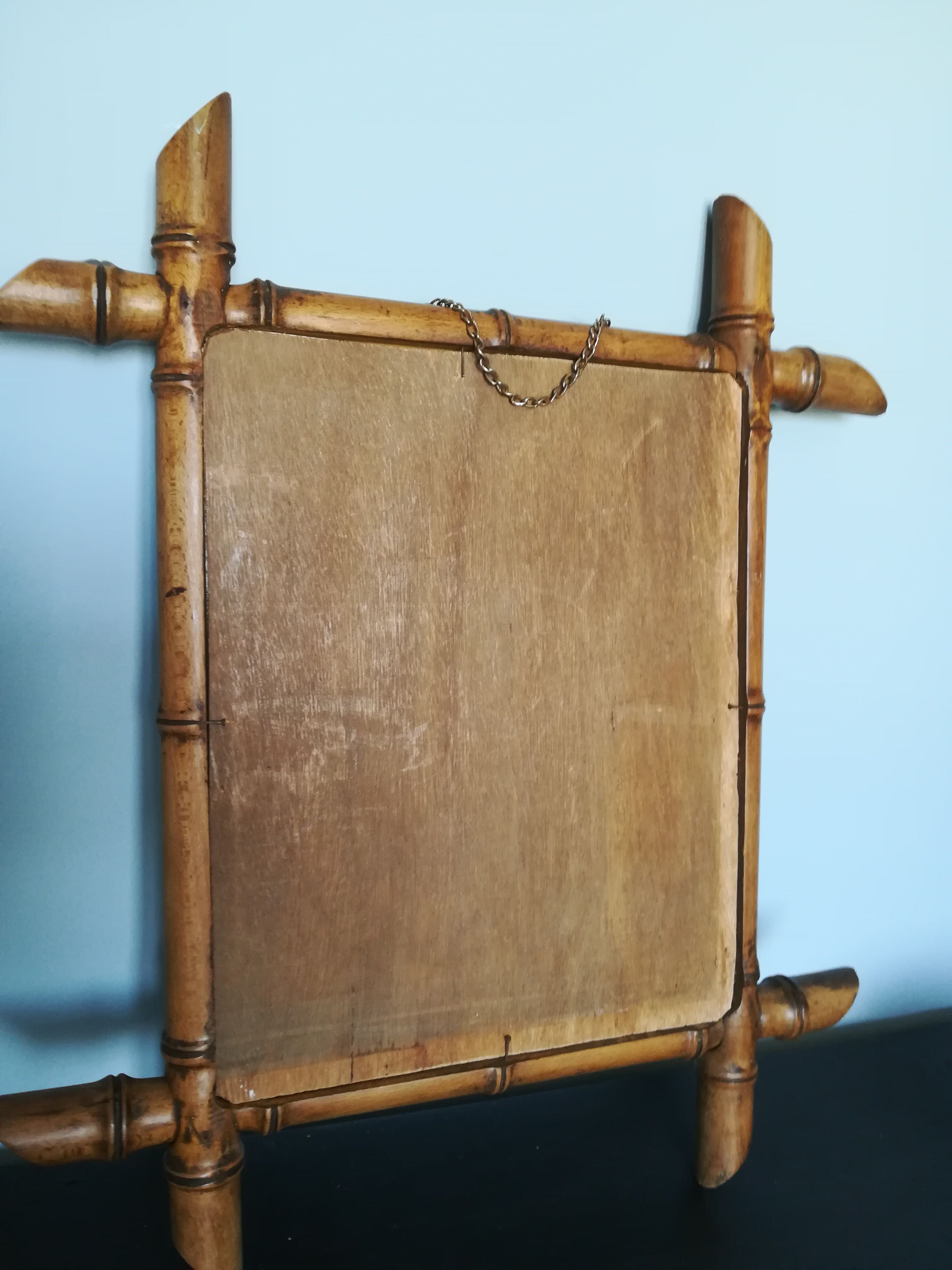 Ancient bamboo-style wooden ice - 47x41cm