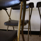 Lot of 4 metal and skai folding chairs