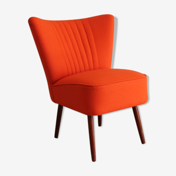 Fauteuil cocktail orange années 50